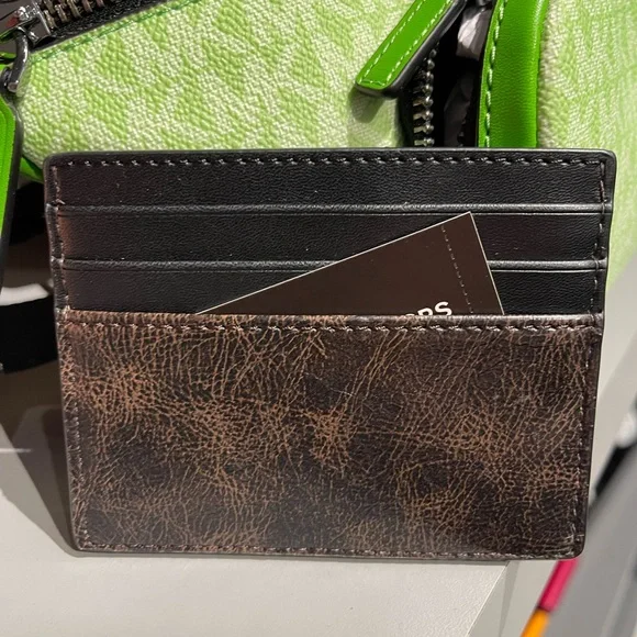 MICHAEL KORS Cyrus Burnished Tall Card Case
Chocolate Brown 
NWT - Picture 2 of 16